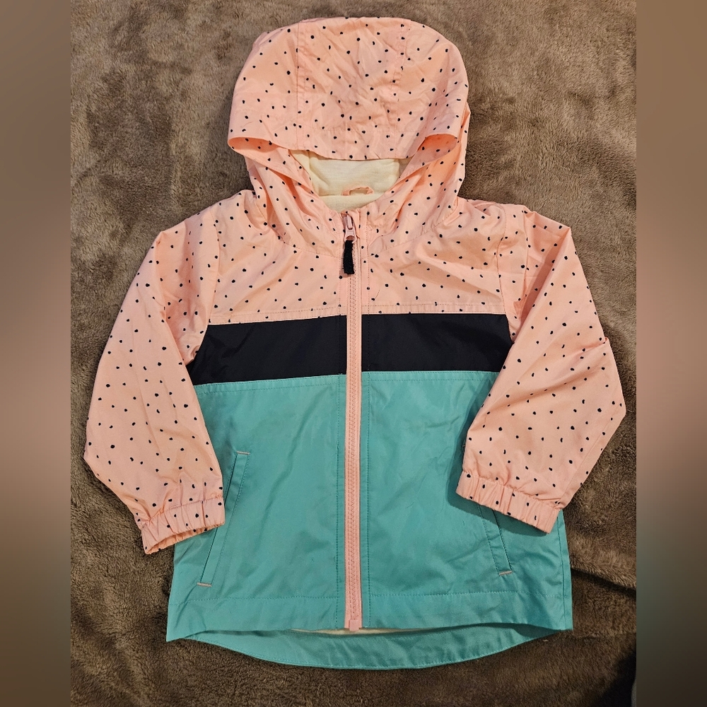 Cat & Jack Polka Dot Raincoat in Pink and Teal